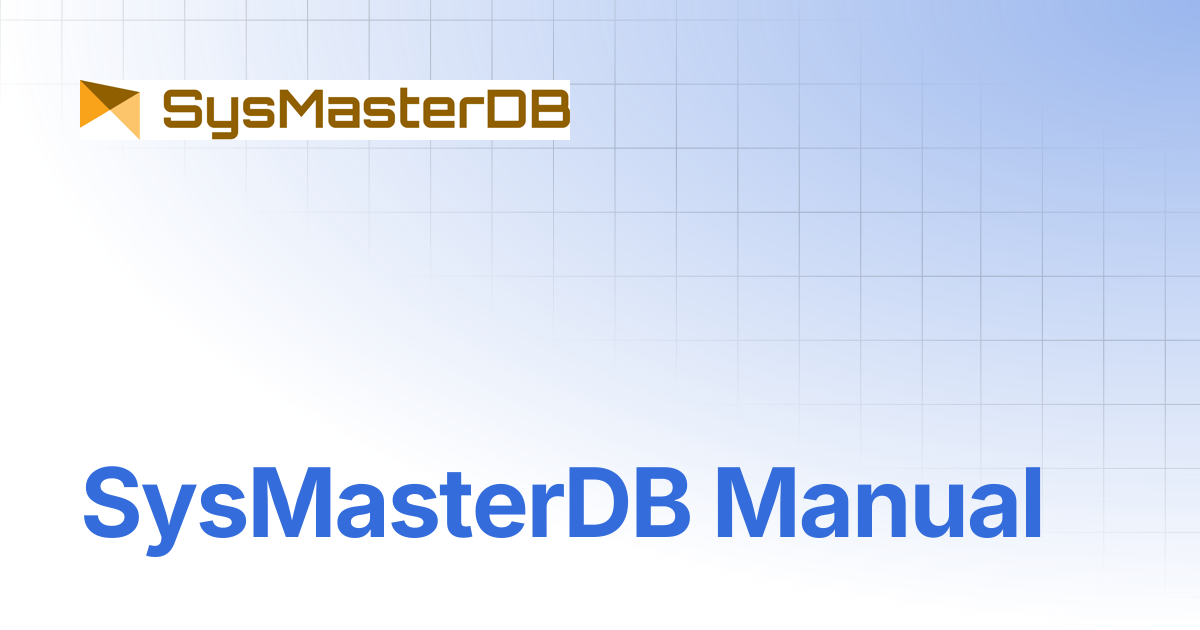 SysMasterDB Manual | SysMasterDB for Tibero