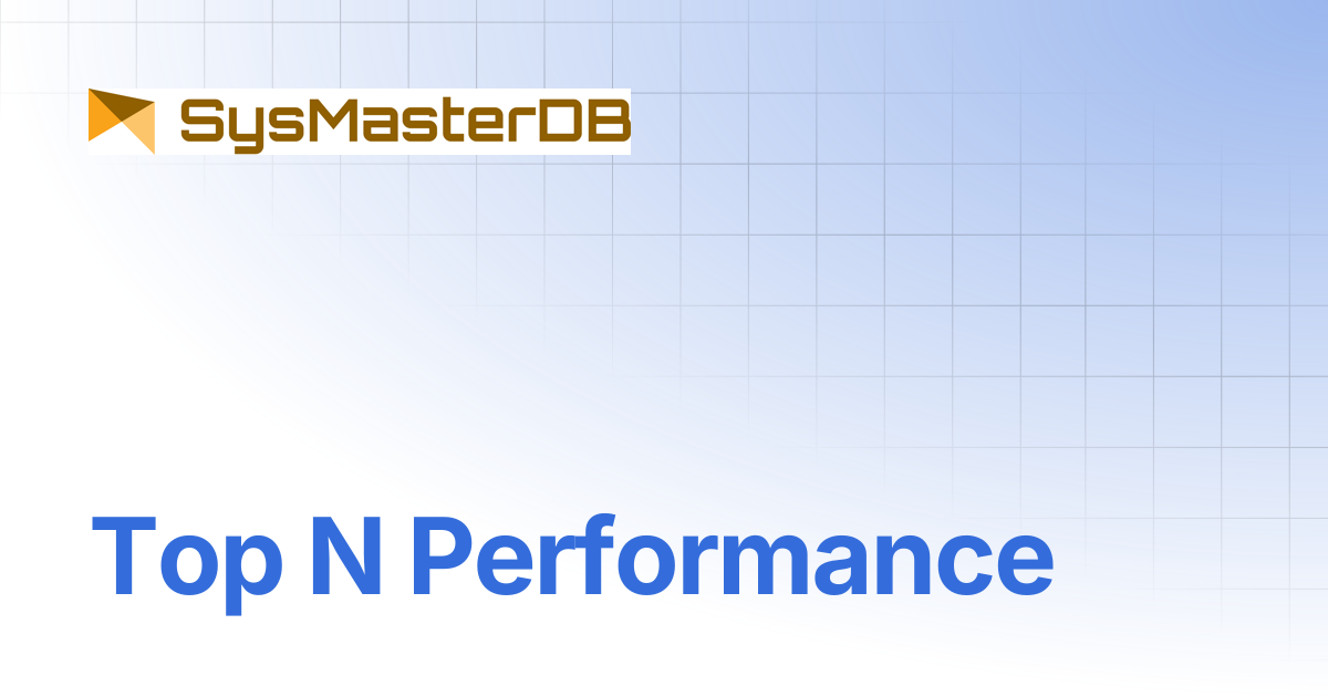 Top N Performance | SysmasterDB Manual