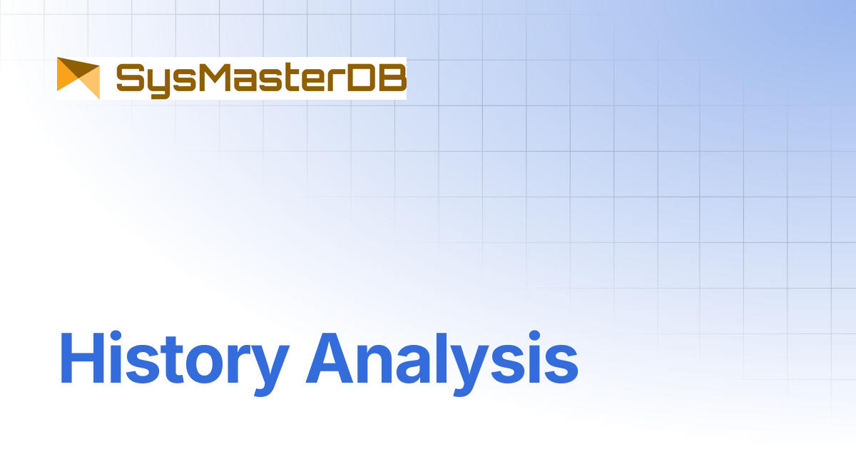 History Analysis | SysmasterDB Manual