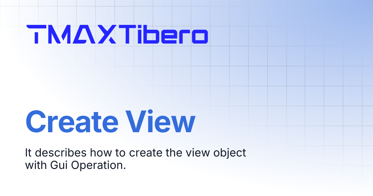 Create View | En_Tiberostudio Manual