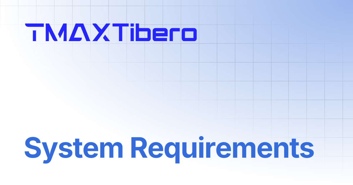 System Requirements | En_Tiberostudio Manual
