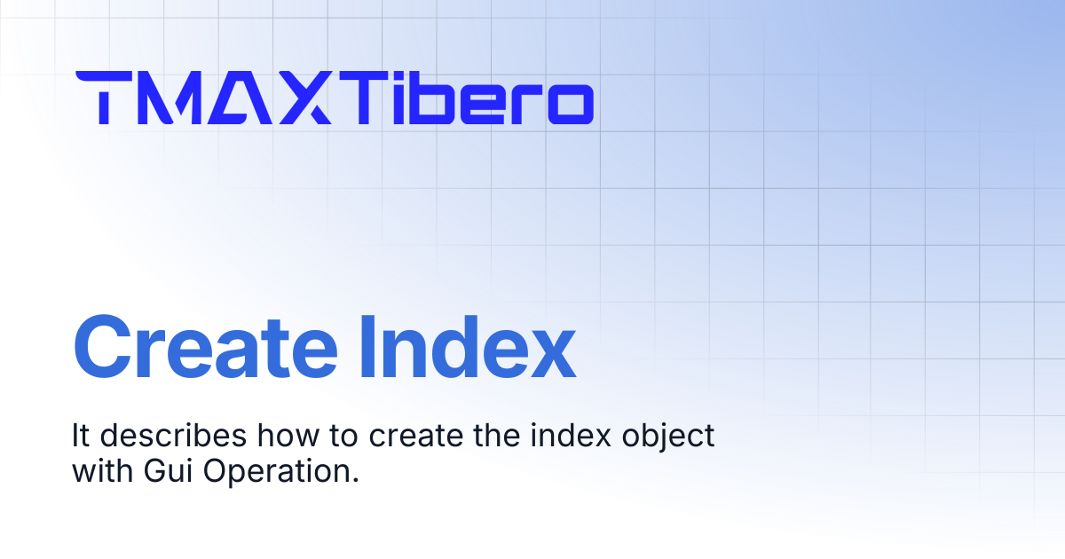 Create Index | En_Tiberostudio Manual