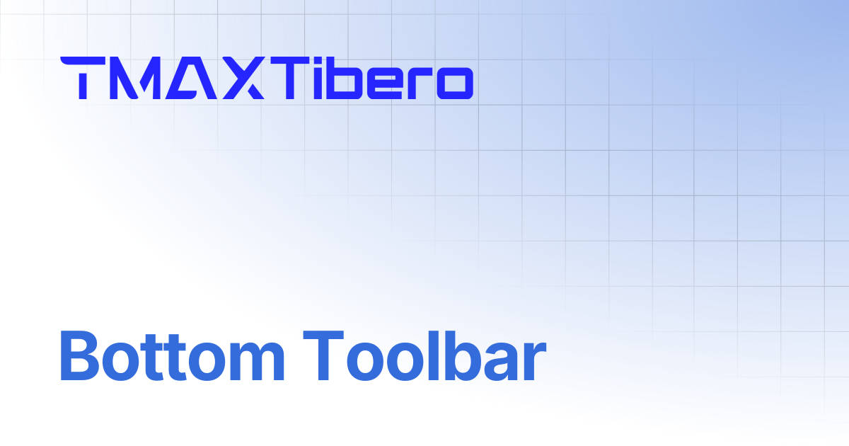 Bottom Toolbar | En_Tiberostudio Manual